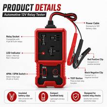 Universal Automotive Relay Tester 4-Pin/5-Pin Car Relay Detection Tool Automotive Circuit Tester - one-size - View 4