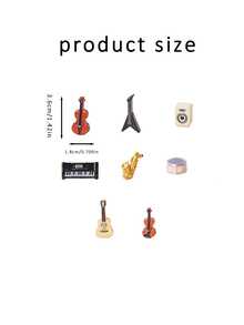 12/6/1pc Mini Musical Instruments: Triangle Piano, Stereo, Electronic Keyboard - Classic Model Accessories; Resin Craft Decor; Mini Musical Instrument Home Decor, Musical Instrument Props And Ornaments - A - View 5