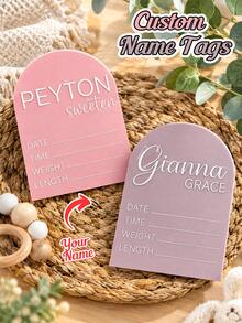 Personalized Custom Text Acrylic Nameplate, Engraved Round Arch Acrylic Name Decor, Custom Desktop Ornament, Suitable For Wedding, Birthday, Party Table Display, Photo Props, Ideal Housewarming Holiday Gift - Multicolor 3 - View 9