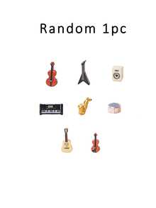 12/6/1pc Mini Musical Instruments: Triangle Piano, Stereo, Electronic Keyboard - Classic Model Accessories; Resin Craft Decor; Mini Musical Instrument Home Decor, Musical Instrument Props And Ornaments - A - View 7