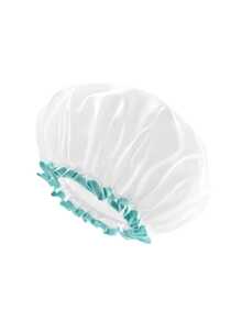 New Elastic Shower Cap: Double-Layered, Satin-Finish, Waterproof, And Oversized-Suitable For Long Hair And Deep Conditioning Treatments (PEVA Lining). - Multicolor - View 2