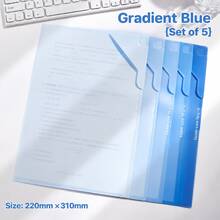 5pcs Gradient Color L-Shaped Transparent Folders, A4 Exam Paper Clips, Document Storage Bags, File Organizers, Suitable For Study, Exam Paper Classification, Office Document Storage, Portable Document Folders - L-shaped Folder - View 6