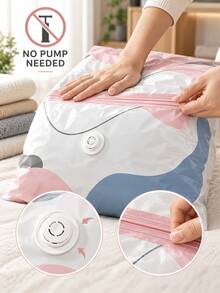 3pcs 2026 Vacuum Storage Bags, 80% Compression Rate, Extra Large Capacity, 3D Roll-Up Vacuum Seal Bags, Upgraded Large Capacity Compression Storage Bags, Suitable For Bedding, Clothing, Blankets, Giant Bedding, Travel Packing Cubes - Multicolor - View 4