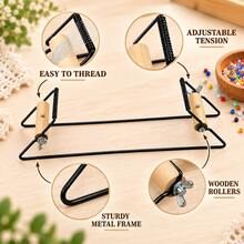 1pc Stainless Steel Metal Beading Machine, Black Portable Beading Bracelet DIY - Multicolor - View 2