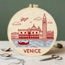 1PC 20*20cm/7.9*7.9in,Famous Buildings Embroidery Kit, DIY Handmade Embroidery Set For Adult Beginners, Home Gift, Women's Sewing Gift, Including User Manual, Printed Pattern Fabric, Embroidery Frame, Needle And Thread. - 20x20cm/7.9x7.9in - View 12