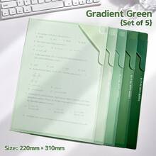 5pcs Gradient Color L-Shaped Transparent Folders, A4 Exam Paper Clips, Document Storage Bags, File Organizers, Suitable For Study, Exam Paper Classification, Office Document Storage, Portable Document Folders - L-shaped Folder - View 8