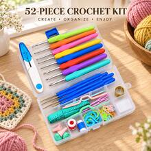 52pcs Crochet Hook Set With Storage Box, 16 Sizes Ergonomic Soft Grip Crochet Hooks, Complete Beginner Crochet Kit For DIY Knitting, Yarn Crafts, Pet Clothes, Socks And Handmade Projects - 52-piece Crochet DIY Kit With Storage Box - View 11