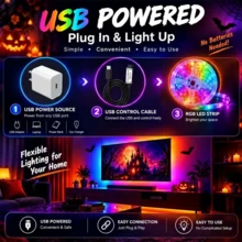 RGB LED Strip Lights 44-Key Remote, USB Powered TV Backlight, Color Changing Ambient Lights For Bedroom Living Room, Halloween Home Decor - 44-key RGB LED Strip - View 4