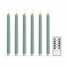 Bộ 6 nến trụ không lửa (có điều khiển từ xa và chức năng hẹn giờ); chạy bằng pin (không bao gồm pin); hiệu ứng ngọn lửa nhấp nháy; phù hợp cho sinh nhật, tiệc tùng, trang trí nhà thờ và các sự kiện lễ hội - Nhiều màu - Xem 12
