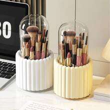 Organizer Makeup Berputar 360°, Desain Multi-Kompartemen, Tempat Kuas Makeup dan Lipstik, Cocok untuk Meja Rias - MultiWarna - View 6