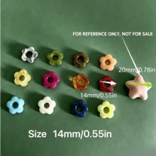 200pcs/50pcs Acrylic Beads, 14mm Flower Shape, With Different Gradient Designs, Durable And Fade-Resistant, Perfect For Making DIY Earrings And Other Jewelry Crafts - Mixed Colors - View 2