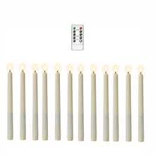 Bộ 6 nến trụ không lửa (có điều khiển từ xa và chức năng hẹn giờ); chạy bằng pin (không bao gồm pin); hiệu ứng ngọn lửa nhấp nháy; phù hợp cho sinh nhật, tiệc tùng, trang trí nhà thờ và các sự kiện lễ hội - Nhiều màu - Xem 14