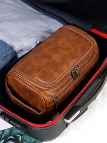 This Lightweight And Portable Men's Toiletry Bag Features A Hanging Design With A Sturdy Handle For Easy Carrying, Fitting Easily Into A Suitcase Or Backpack. The Large-Capacity Shaving Bag Provides Ample Storage Space. - Multicolor - View 5