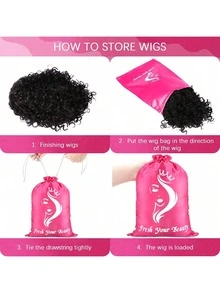 AliLeader 5PCS Satin Hair Bags For Bundles Satin Bags With Drawstring Satin Wig Bags For Packaging Hair Extensions, Bundles, Wigs Hair Storage Carrying Bags For Hair Tools Home Travel - 5pcs - View 4