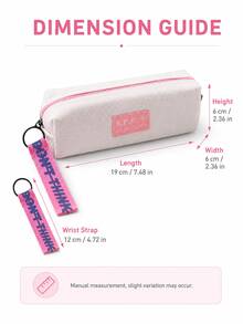 1pc Cute Ribbon Canvas Pencil Case, Large Capacity Pencil Pouch For Ages 3+, Kindergarten, Elementary Kids, Girls & School Supplies - Multicolor - View 8