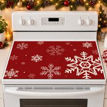 1pc Christmas Snowflake Pattern Kitchen Table Mat, Red Winter Dining Table Mat Coffee Table Mat, Christmas Snowflake Table Mat, Holiday Kitchen Dining Room Tabletop Decor Drain Mat, Christmas Party Home Decor - Multicolor - View 2