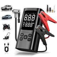 1pc Wireless Car Jump Starter With Air Pump, 12V Car Emergency Jump Starter, 150PSI Air Compressor, With USB Cable, LED Light And Smart Display Screen - one-size - View 2