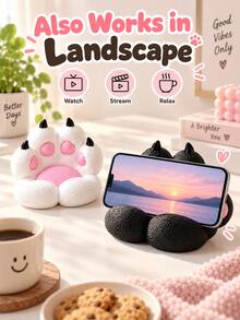 Cute 3D Printed Cat Paw Phone Stand | Creative Desktop Decor Practical Tablet/Phone Holder | Essential Dorm Room Desktop Decor | Must-Have Beach Accessory | Practical Car Storage Accessory | Room Decor Gift And Small Trinket - Multicolor - View 3