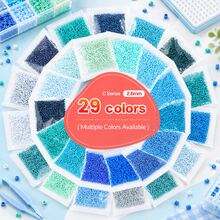 2.6mm Sundymot Fuse Beads, 1000PCS+ Blue-Green Color System Independent Packaging, Easy To Store, Not Easy To Spill, DIY Pendant Keychain, Jewelry Making Craft Raw Material, Graduation Season, Back To School, Christmas, Party Birthday Gift, Multi-Color 2.6mm Fuse Beads Bulk Refill Kit - 2.6mm Puzzle Beads - View 2