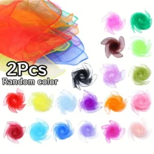 1Pc/2/4/6Pcs Juggling Scarf Silk, Dance Scarf Silk Performance Prop, Magic Scarf Performance Prop Accessory Gymnastics Accessory Decoration, Random Color - Multicolor - View 18