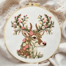1件 20*20cm/7.9*7.9in 花卉動物刺繡套件,DIY手工刺繡套裝,適合成人初學者,居家禮物,女性縫紉禮物,含使用說明書、印花布料、刺繡框、針與線 - 20x20公分/7.9x7.9英吋 - 查看 6