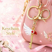 1pc 2026 Newest Popular Necklace Magical Girl Sakura Bird Staff Magic Wand Keychain Pendant Accessory - Birthday Gift - Halloween Gift - Party Gift - Best Gift - Multicolor - View 7