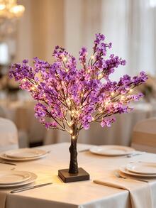 1PC 55CM Tall 60-Light Warm White Fairy Tree Lamp, USB + 3 AA Batteries Dual Power Supply, Ins Style Ambient Desktop Decor Light, Bedroom Homestay Party Ornament, Birthday Holiday Gift LED Tree Light - Multicolor - View 5