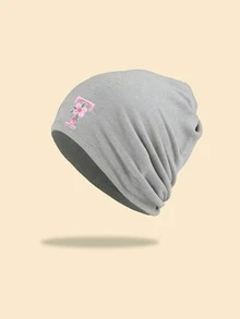 1pc Unisex A-Z Letters Thin Slouch Beanie Hat, Ponytail Design Hat For Women, ,Outdoor Skull Cap, Ideal For Spring/Autumn Streetwear - Grey - View 30