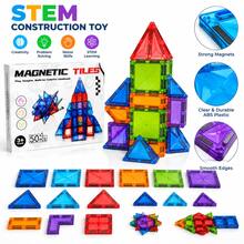 50Pcs Colorful 3D Magnetic Tiles Building Set - Creative STEM Educational Blocks, Clear Rainbow Magnetic Stacking Construction Toys, Perfect Birthday Gift For Kids 3+ Years Old - Multicolor - View 6