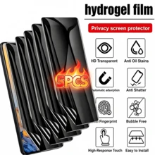 5pcs Hydrogel Privacy Screen Protector, Supports Fingerprint Unlock, Compatible With Samsung S26/S25/S24/S23/S22 Ultra Plus, - Black - View 1