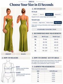 Women's Olive Green Maxi Dress Sleeveless Spaghetti Strap Sweetheart Neck Ruched Bodycon Evening Party Gown - Green - View 8