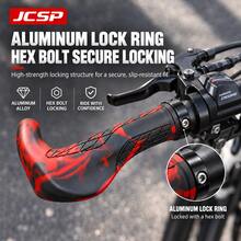 JCSP Ergonomic Mountain Bike Bullhorn Handlebars, Non-Slip Rubber Grip With Palm Support And Locking Ring, Comfortable Shock-Absorbing Mountain Bike Grips - Multicolor - View 2