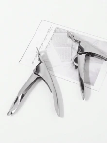 Silver Stainless Steel Straight Nail Clippers U-Shaped Clippers Parallel Clippers Nail Clippers Crystal Nail Extension Gel Nail Shaping Manicure Tool One Pack - Silver - View 5
