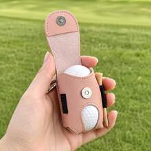 Vow&Vine 1pc Customized Name Golf Ball Bag Charm, Faux Leather Golf Ball Pouch Waist Bag, Outdoor Golf Storage Hanging Bag, Golf Player Gift - Multicolor - View 6