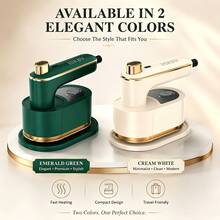ISRBV Foldable Handheld Steam Iron In Cream Gold Finish, Complete With Heat-Resistant Base, Measuring Cup And Branded Storage Bag. It Supports Dry & Wet Ironing To Remove Fabric Wrinkles Easily. Compact Foldable Design For Home, Office And Travel Use. - مشاهدة 3