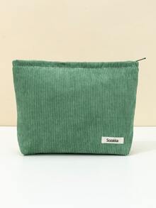 Corduroy Solid Color Makeup Bag, Large Capacity Simple Storage Bag, Toiletry Bag, Coin Purse, Convenient Carrying, Lightweight Large Capacity Storage, Lipstick, Makeup Brush, Eyebrow Pencil, Jewelry, Cosmetics Suitable For Tourism Cosmetics Storage - Multicolor - View 12