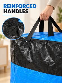 1 buah Tas Pindahan Ekstra Besar dengan Resleting, Cocok untuk Pindahan, Perjalanan, dan Penyimpanan, Desain Persegi Panjang Kapasitas Besar Menghemat Ruang, Dapat Menyimpan Pakaian, Perlengkapan Tidur, dan Barang-barang Rumah Tangga, Tahan Lama dan Mudah Dibawa - MultiWarna - View 5
