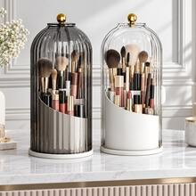Dust-Proof Makeup Brush Storage Rack With Transparent Lid, Large Capacity Desktop Cosmetic Organizer, Suitable For Lipsticks And Beauty Tools - Multicolor - View 3