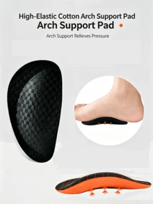 1/2/3Pairs Arch Support Sports Foot Pad EVA Arch Support Half Insoles For Men And Women - Orange - View 4