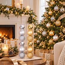 Christmas Ball Ornaments 6PCS Set, 8cm Hanging Baubles For Tree Garland Window Party Decor, 5 Colors - 8cm-6PCS - View 6