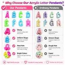 100pcs Mixed Color Electroplated Acrylic Letter Beads, Random Assortment, Handmade DIY Jewelry Making Accessories - English Letter Pendant - View 6