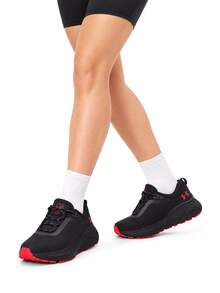 Under Armour Women's Sneakers, Shock-Absorbing, Wear-Resistant, Lightweight, Breathable Running Shoes For Fitness Training - Black/Red - View 4