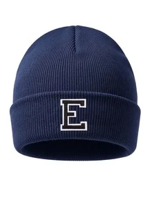 1pc Custom A-Z Embroidered Letter Ribbed Knit Beanie,Unisex Y2K Streetwear Aesthetic, Winter Warm Soft Outdoor Ski Commute Cap, Christmas New Year - Navy Blue - View 21