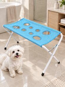 Foldable Pet Grooming Hammock Stand (Includes Fixing Straps), Breathable Dog & Cat Bathing Rack, Nail Trimming Restraint Frame, Suitable For Small To Medium Pets At Home And Pet Grooming Shops - One Size (1pc) - View 9
