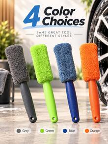 Soft Microfiber Car Wheel Cleaning Brush, Scratch-Free Rim And Tire Brush, Flexible Deep Cleaning Detail Tool, Multi-Function Wheel Brush For Sedan, Truck, SUV, Motorcycle, Washable And Reusable - Multiple Styles - View 6