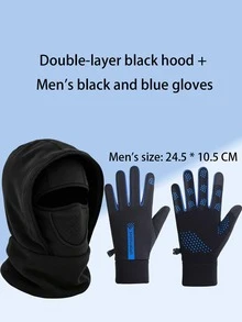Outdoor Winter Warm Set, Breathable Balaclava Mask + Touchscreen Anti-Slip Gloves, Available Separately Or As A Set, Suitable For Skiing, Hiking, Motorcycle Riding, Unisex - Multicolor - View 15