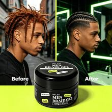MELAO Men's Hair Styling Gel, Long-Lasting Edge Control Gel, All-Day Hold Without Flaking, Suitable For Twists, Braids, Dreadlocks, 100g/3.53oz - Wax - View 4