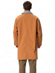 Timberland Jaket Windbreaker Kasual Pria Model Baru untuk Aktivitas Luar Ruangan, Kerah Lipat, Panjang Sedang - Mocha Brown - View 3