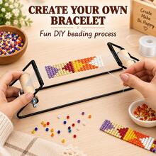 1pc Stainless Steel Metal Beading Machine, Black Portable Beading Bracelet DIY - Multicolor - View 1