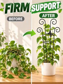 Portable Plant Stem Support Rack, Stackable Iron Space-Saving Climbing Frame, Lightweight Flower Stand For Indoor Plants, Suitable For Women, Windowsill, Room, Bedroom, Home Garden Decoration, Flower Pot Accessories, Indoor Flower Pot - One Size - View 3